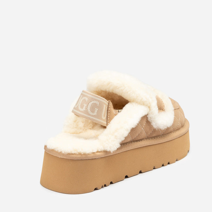 OZWEAR UGG Violet Matelassé Shearling Platform Slipper (Detachable Feature)