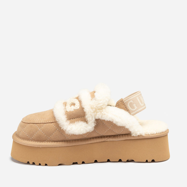 OZWEAR UGG Violet Matelassé Shearling Platform Slipper (Detachable Feature)