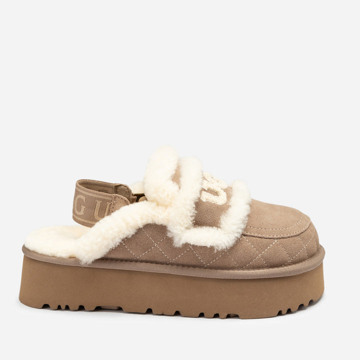 OZWEAR UGG Violet Matelassé Shearling Platform Slipper (Detachable Feature)