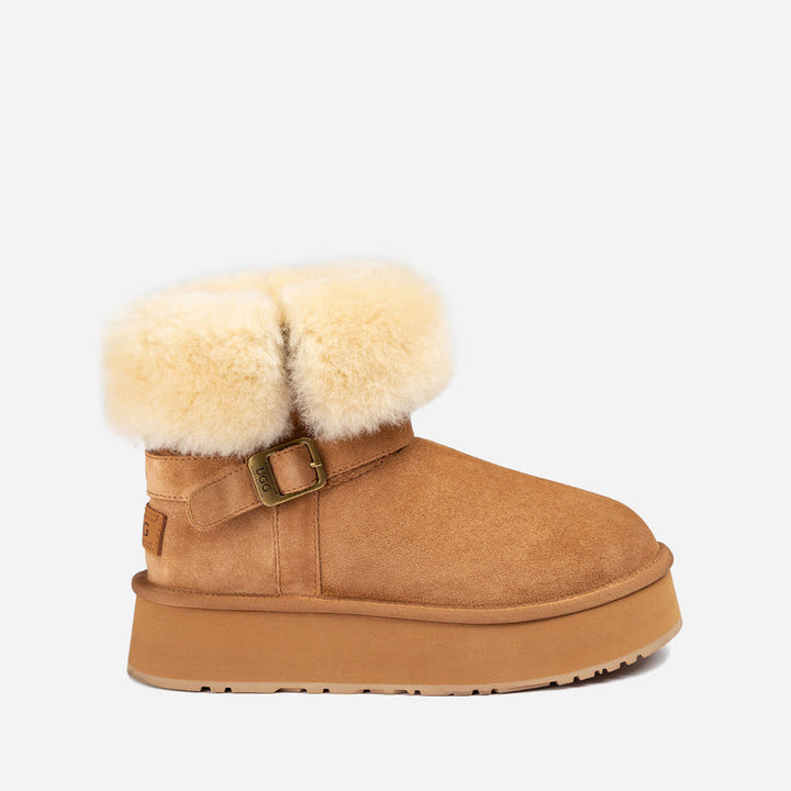 OZWEAR UGG Classic Platform Buckle Mini Boots (4.5cm) (Water Resistant)