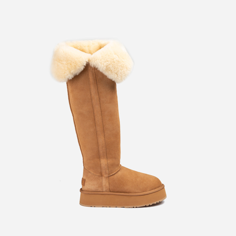 OZWEAR UGG Classic Platform Buckle Tall Boots (Over The Knee)