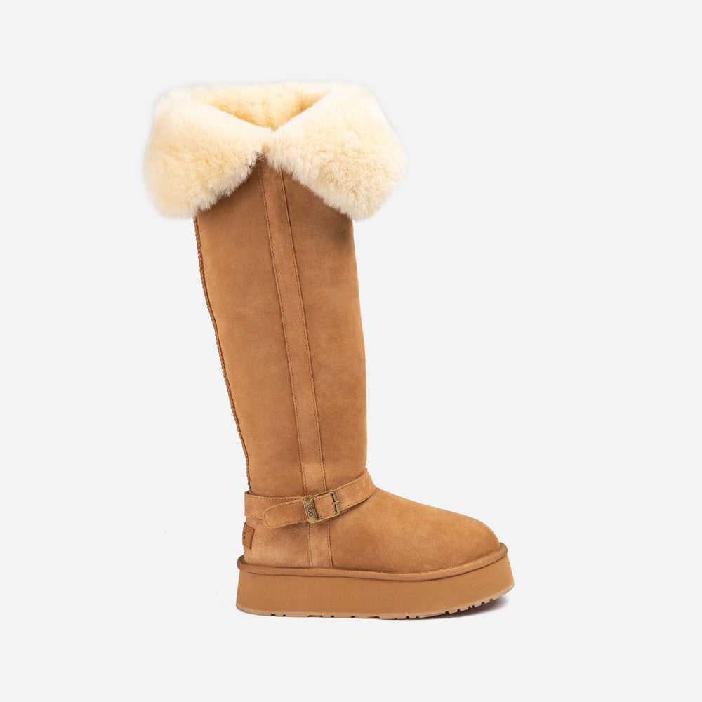 OZWEAR UGG Classic Platform Buckle Tall Boots (Over The Knee)
