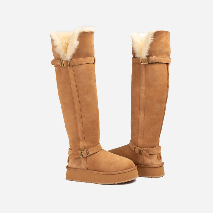 OZWEAR UGG Classic Platform Buckle Tall Boots (Over The Knee)