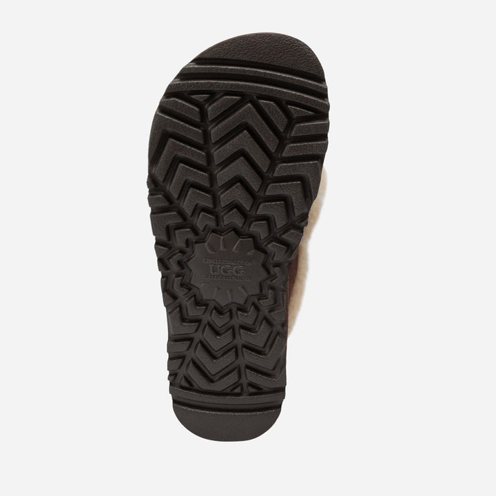 OZWEAR UGG Violet Shearling Platform Slipper (Elastic Logo) (Detachable Feature)