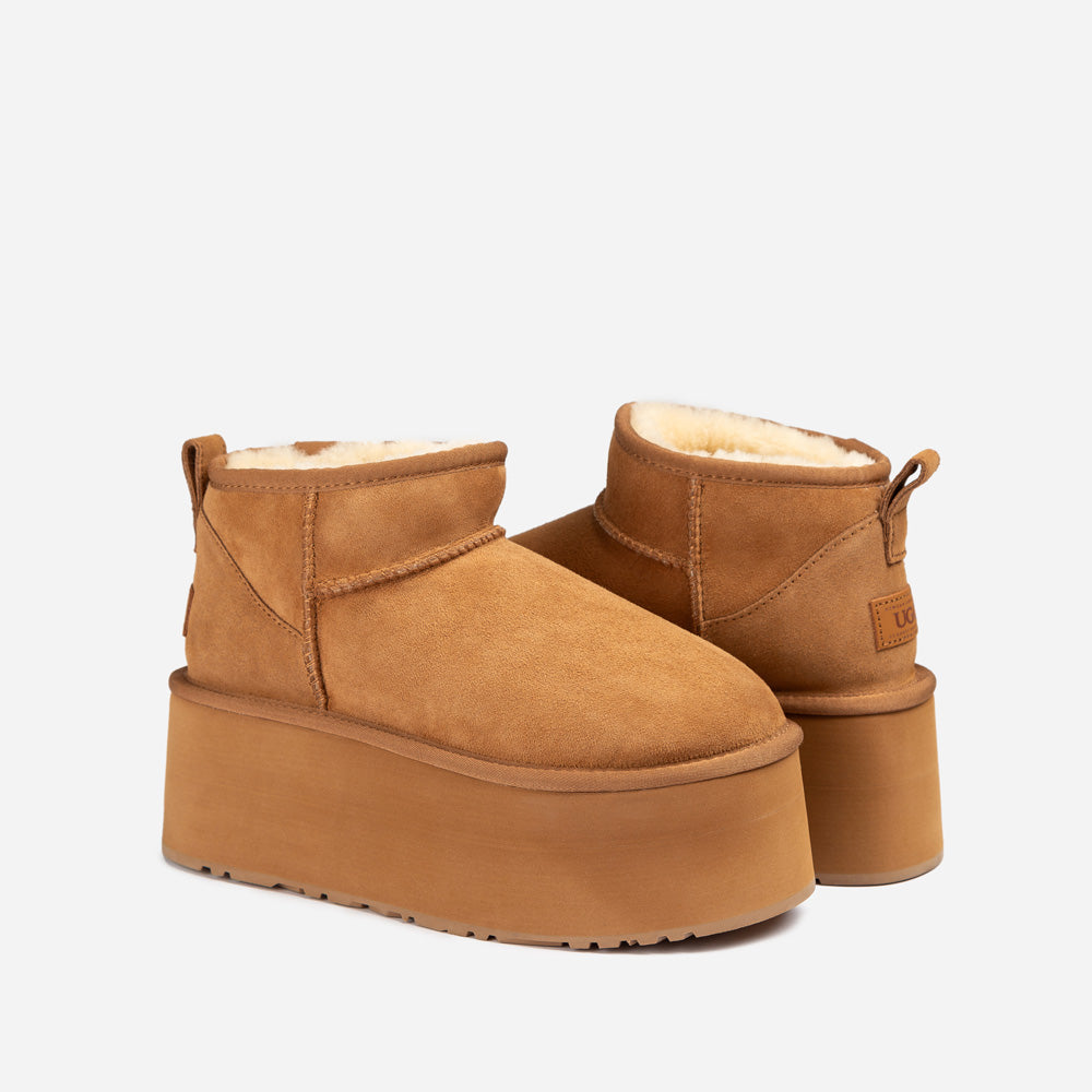 OZWEAR UGG Classic Platform Ultra Mini Boot (7cm) (Water Resistant)
