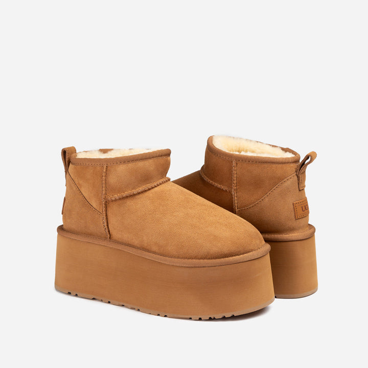 OZWEAR UGG Classic Platform Ultra Mini Boot (7cm) (Water Resistant)
