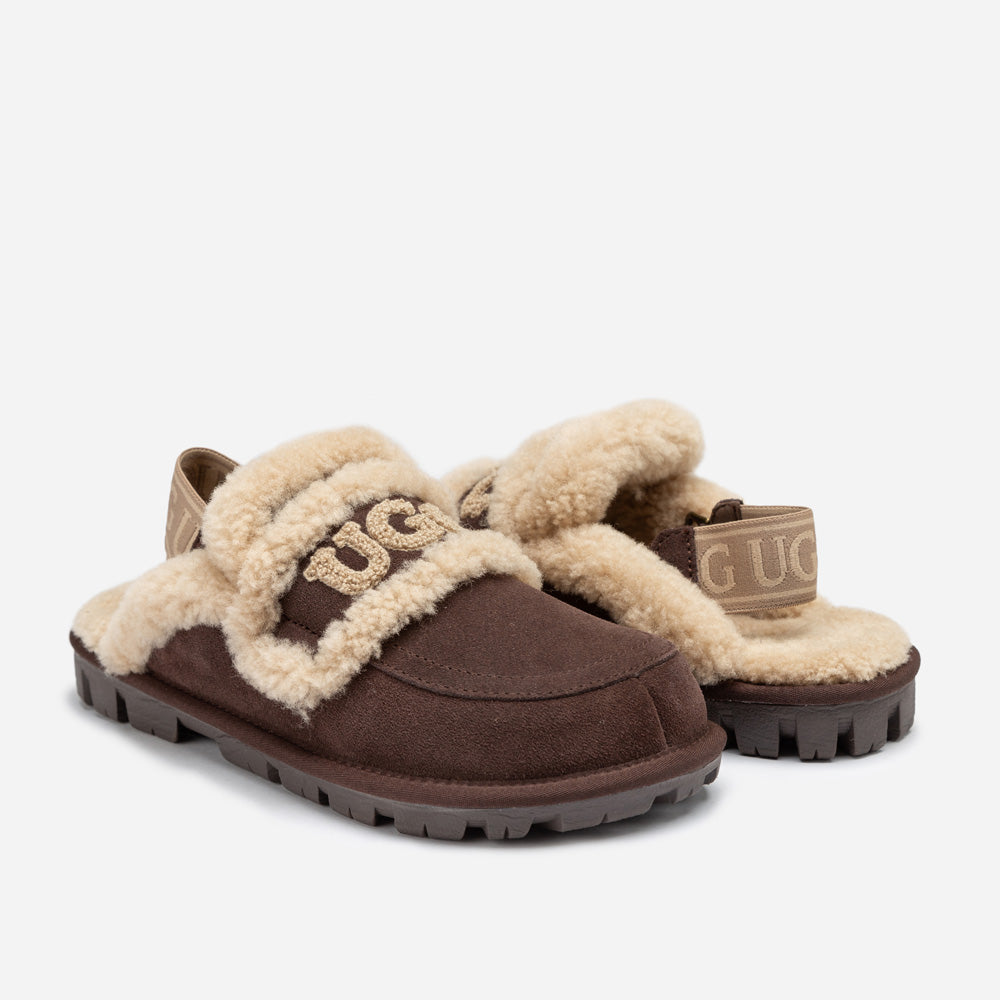OZWEAR UGG Violet Shearling Slipper (Elastic Logo) (Detachable Feature)