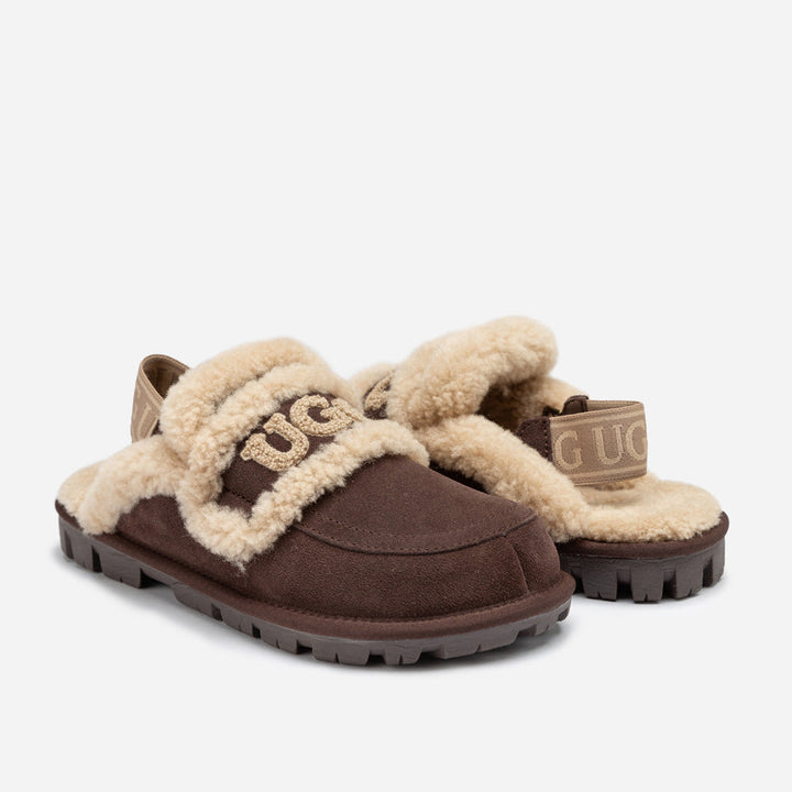 OZWEAR UGG Violet Shearling Slipper (Elastic Logo) (Detachable Feature)