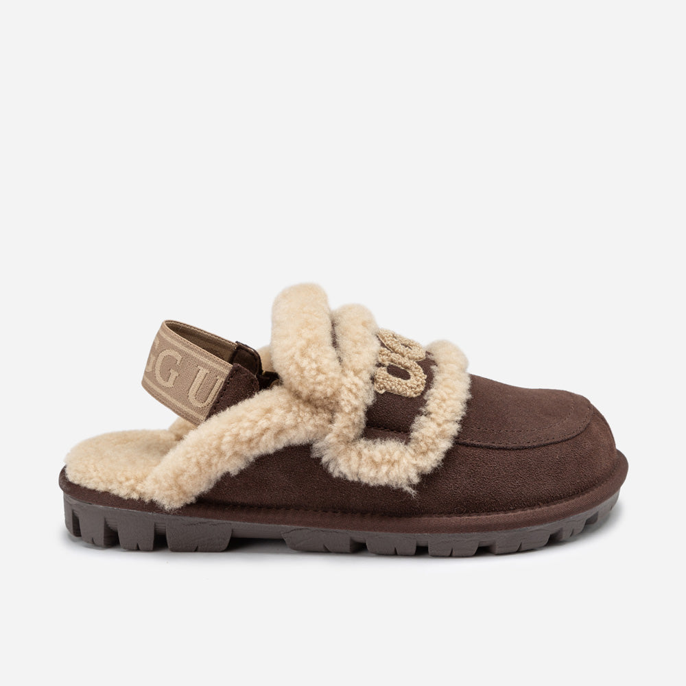 OZWEAR UGG Violet Shearling Slipper (Elastic Logo) (Detachable Feature)
