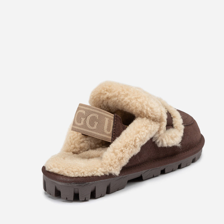 OZWEAR UGG Violet Shearling Slipper (Elastic Logo) (Detachable Feature)