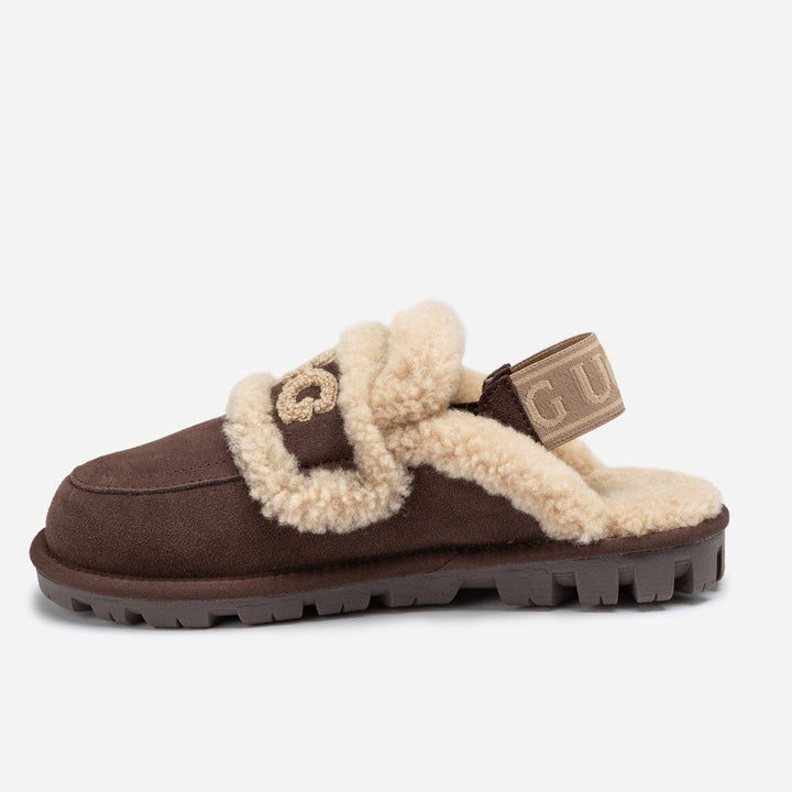 OZWEAR UGG Violet Shearling Slipper (Elastic Logo) (Detachable Feature)