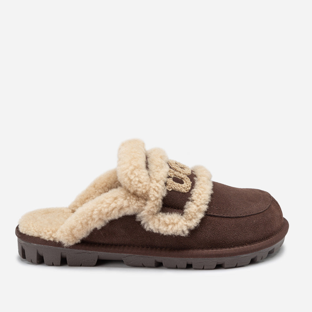 OZWEAR UGG Violet Shearling Slipper (Elastic Logo) (Detachable Feature)