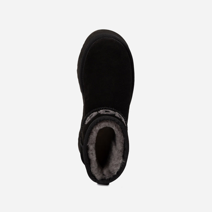 OZWEAR UGG Classic Platform Knit Logo Mini Boots (Water Resistant) (5cm)