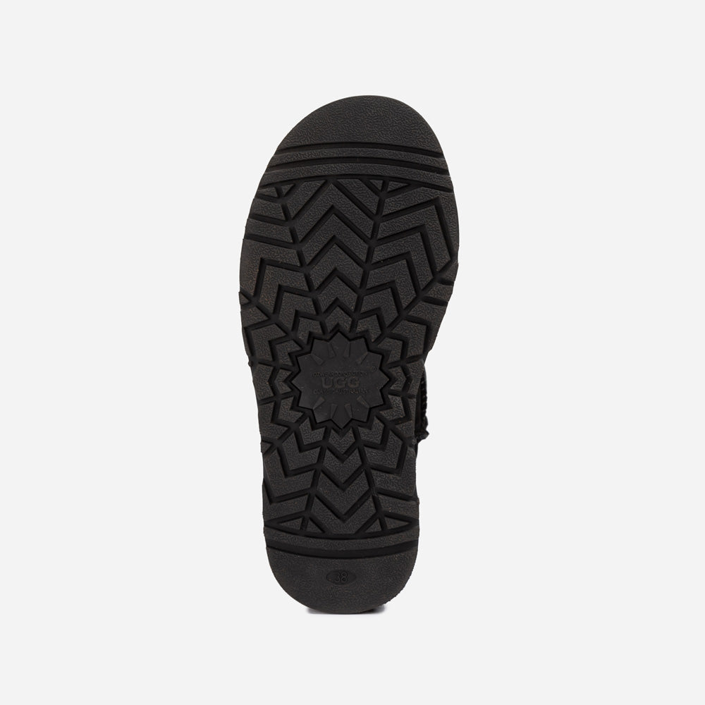 OZWEAR UGG Classic Platform Knit Logo Mini Boots (Water Resistant) (5cm)