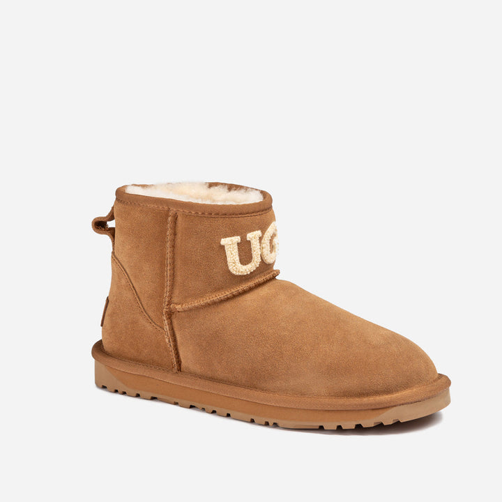 OZWEAR UGG Classic Knit Logo Mini Boots (Water Resistant)