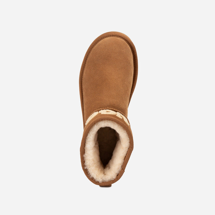 OZWEAR UGG Classic Platform Knit Logo Mini Boots (Water Resistant)(4cm)