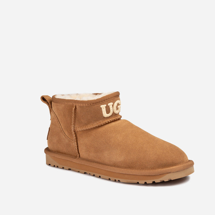 OZWEAR UGG Classic Knit Logo Ultra Mini Boots (Water Resistant)