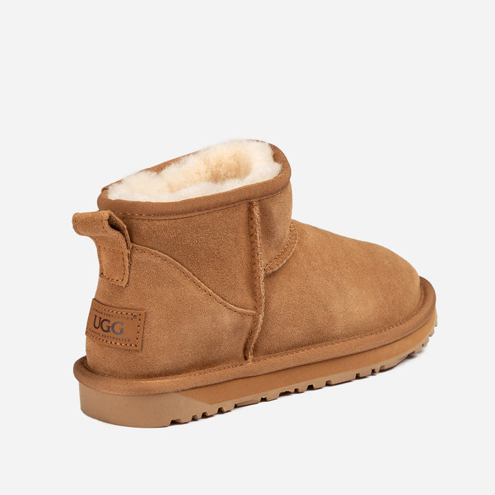 OZWEAR UGG Classic Knit Logo Ultra Mini Boots (Water Resistant)