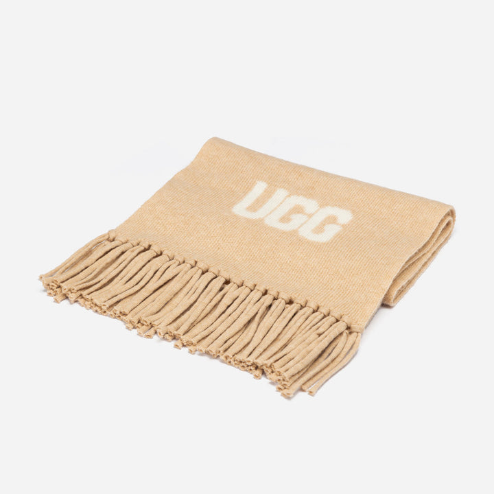 OZWEAR UGG Logo Cashmere Aus Wool Woven Scarf