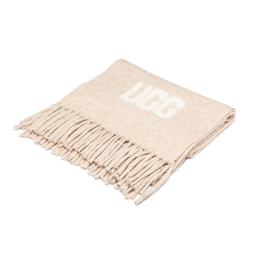 OZWEAR UGG Logo Cashmere Aus Wool Woven Scarf