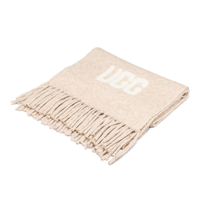 OZWEAR UGG Logo Cashmere Aus Wool Woven Scarf