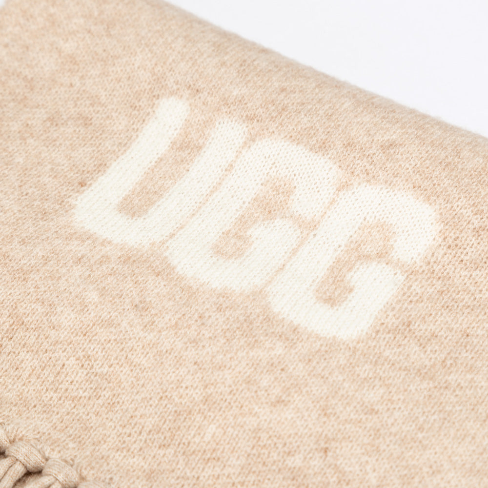 OZWEAR UGG Logo Cashmere Aus Wool Woven Scarf