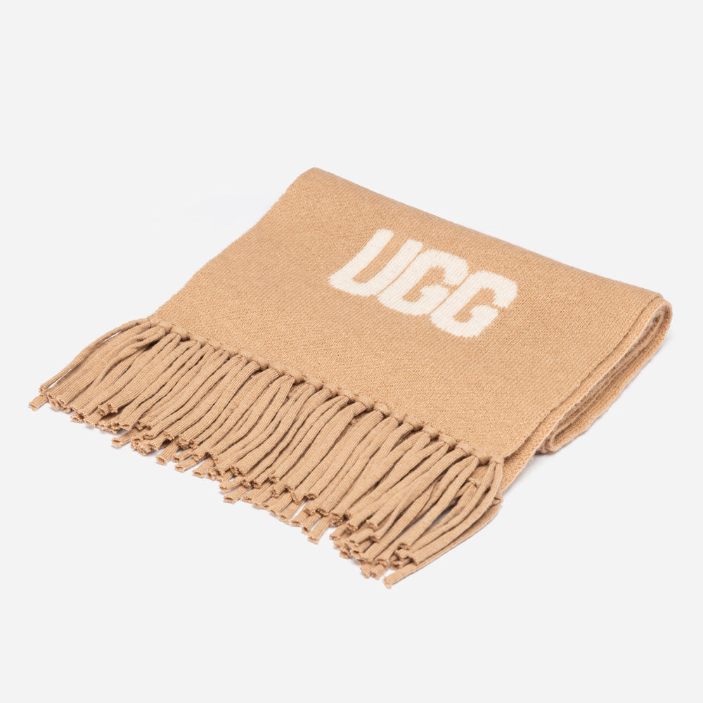 OZWEAR UGG Logo Cashmere Aus Wool Woven Scarf