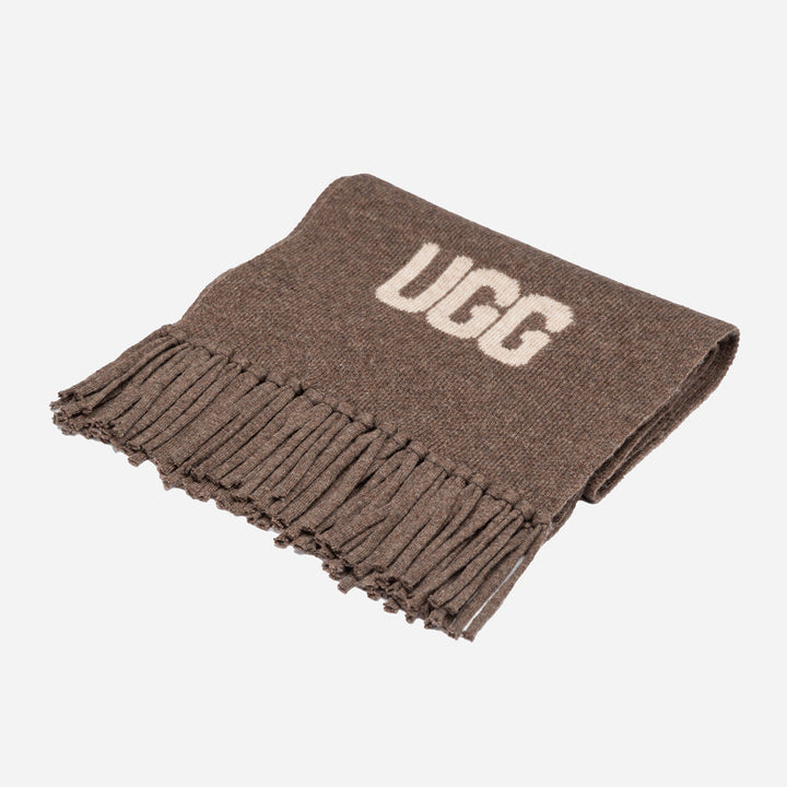 OZWEAR UGG Logo Cashmere Aus Wool Woven Scarf