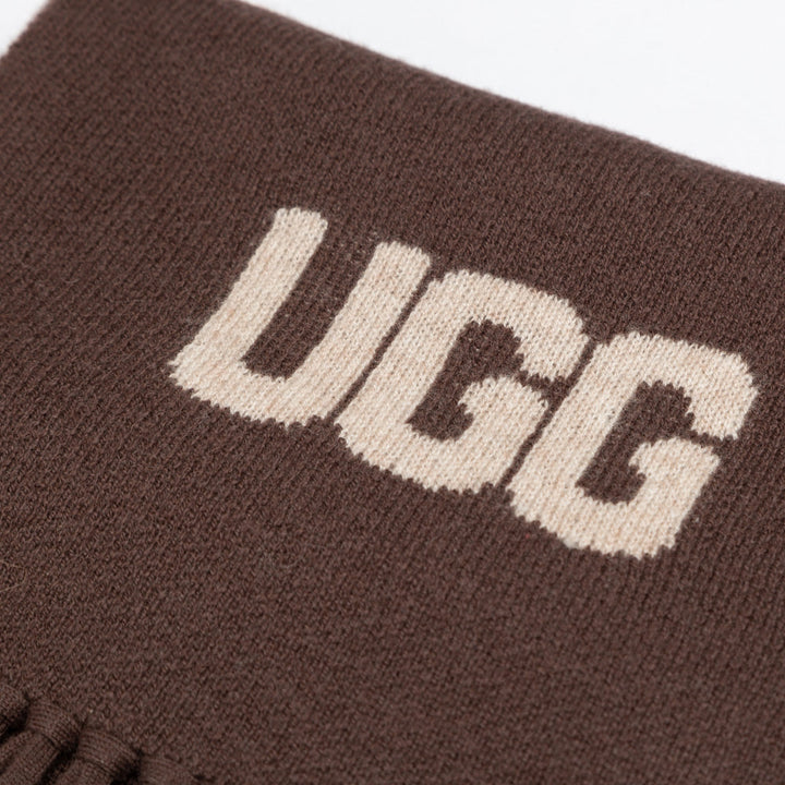 OZWEAR UGG Logo Cashmere Aus Wool Woven Scarf