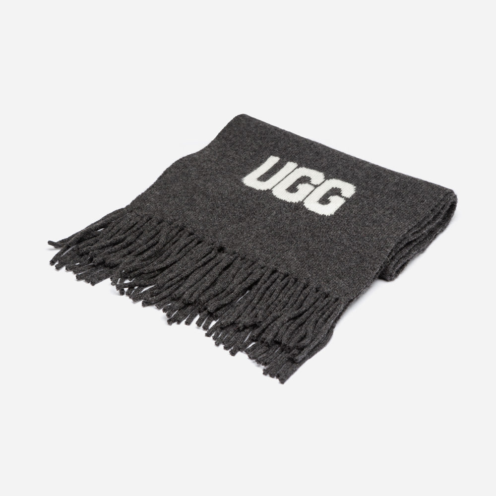 OZWEAR UGG Logo Cashmere Aus Wool Woven Scarf