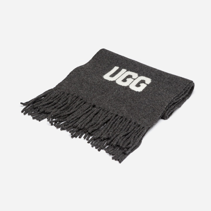 OZWEAR UGG Logo Cashmere Aus Wool Woven Scarf