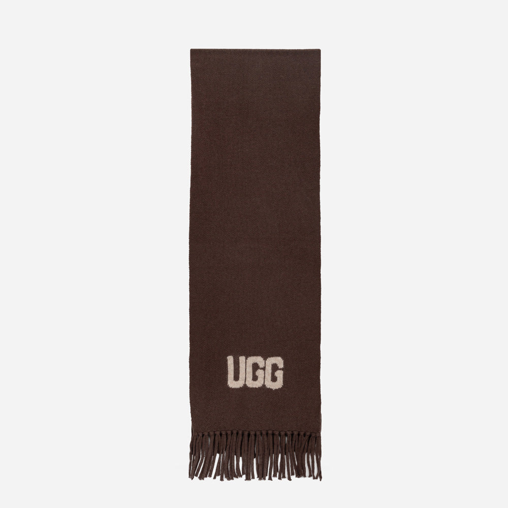 OZWEAR UGG Logo Cashmere Aus Wool Woven Scarf