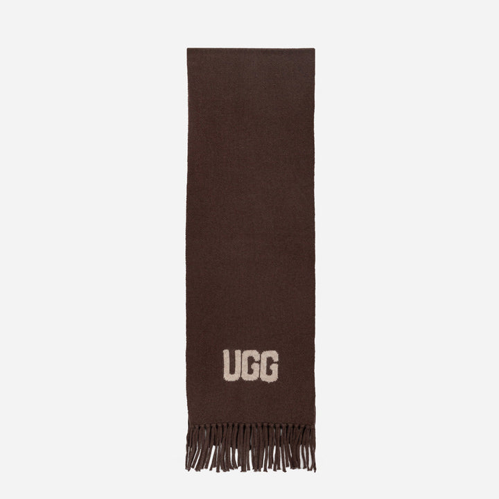 OZWEAR UGG Logo Cashmere Aus Wool Woven Scarf