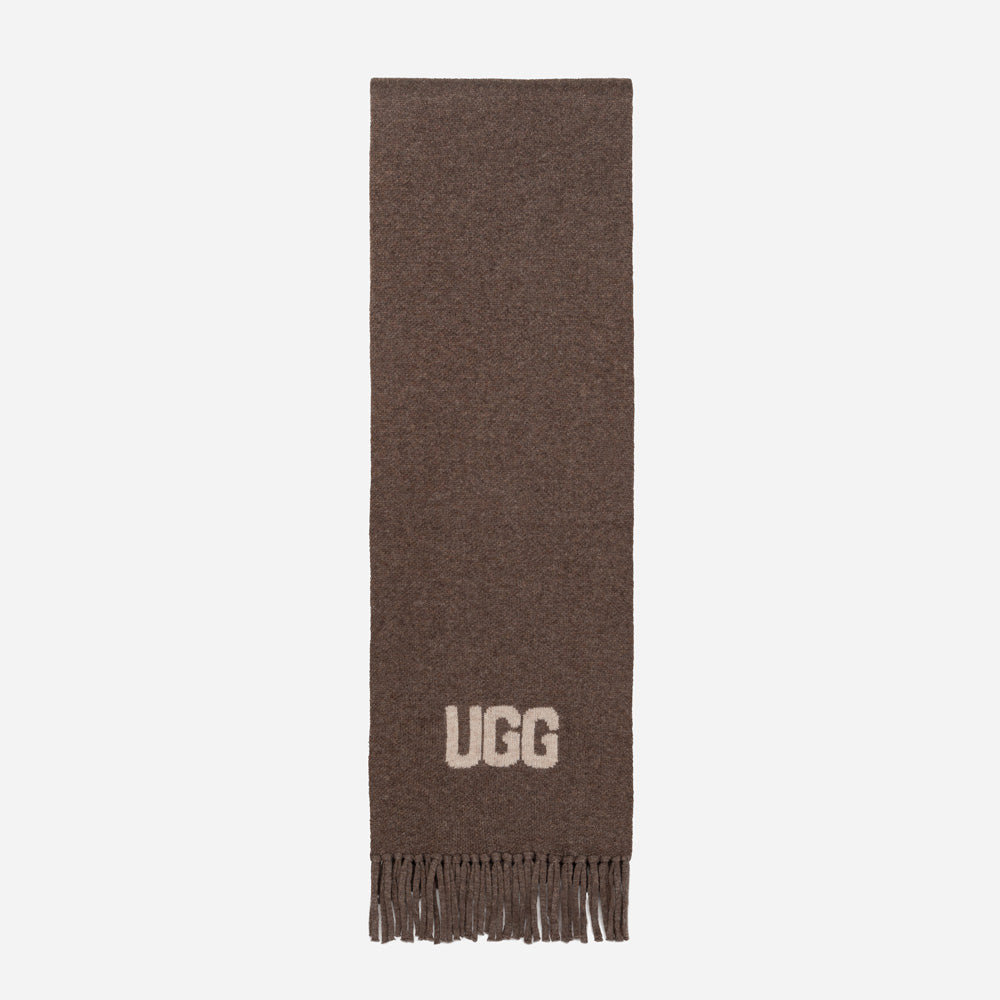 OZWEAR UGG Logo Cashmere Aus Wool Woven Scarf