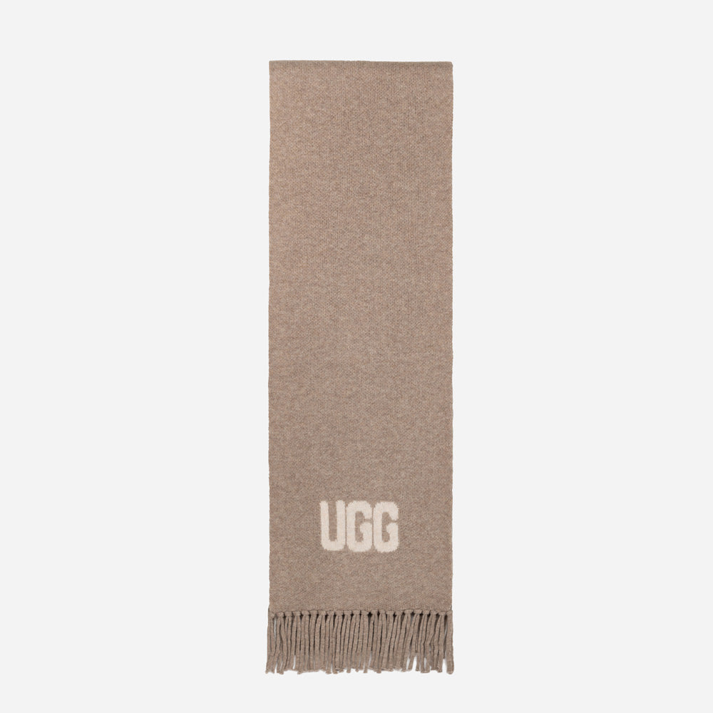 OZWEAR UGG Logo Cashmere Aus Wool Woven Scarf