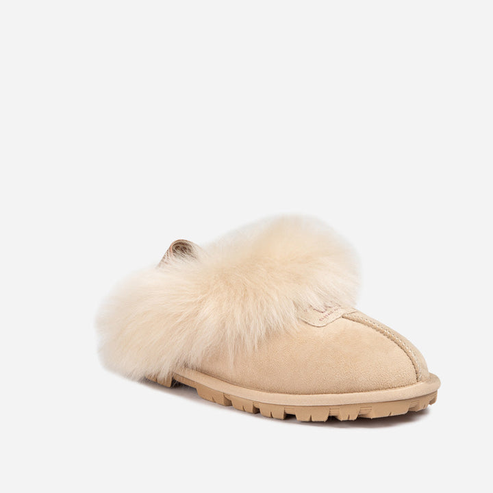 OZWEAR UGG Coquette Premium Esperanza Sheepskin Slipper (Elastic Backstrap) (Detachable Feature)