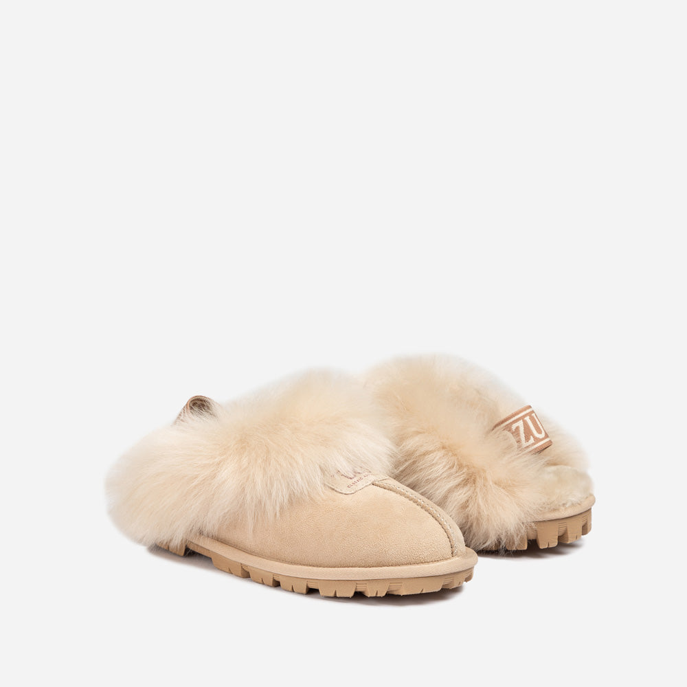 OZWEAR UGG Coquette Premium Esperanza Sheepskin Slipper (Elastic Backstrap) (Detachable Feature)