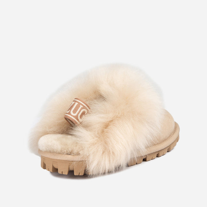 OZWEAR UGG Coquette Premium Esperanza Sheepskin Slipper (Elastic Backstrap) (Detachable Feature)