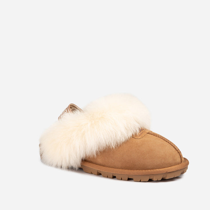 OZWEAR UGG Coquette Premium Esperanza Sheepskin Slipper (Elastic Backstrap) (Detachable Feature)
