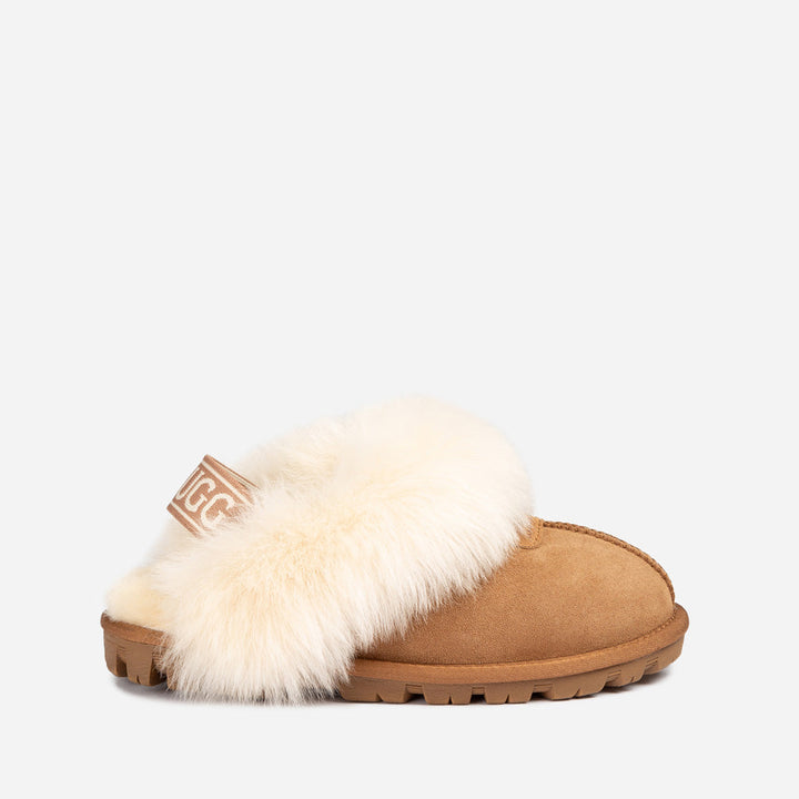 OZWEAR UGG Coquette Premium Esperanza Sheepskin Slipper (Elastic Backstrap) (Detachable Feature)