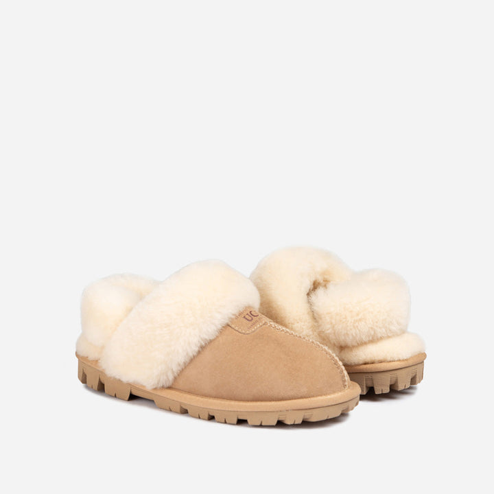 OZWEAR UGG Coquette Slipper (Elastic Logo & Wool Strap) (Detachable Feature)