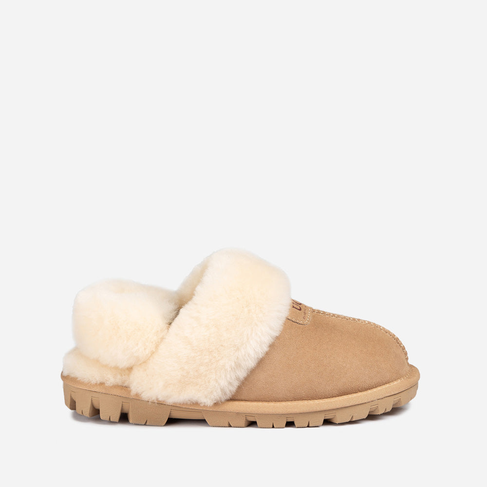 OZWEAR UGG Coquette Slipper (Elastic Logo & Wool Strap) (Detachable Feature)