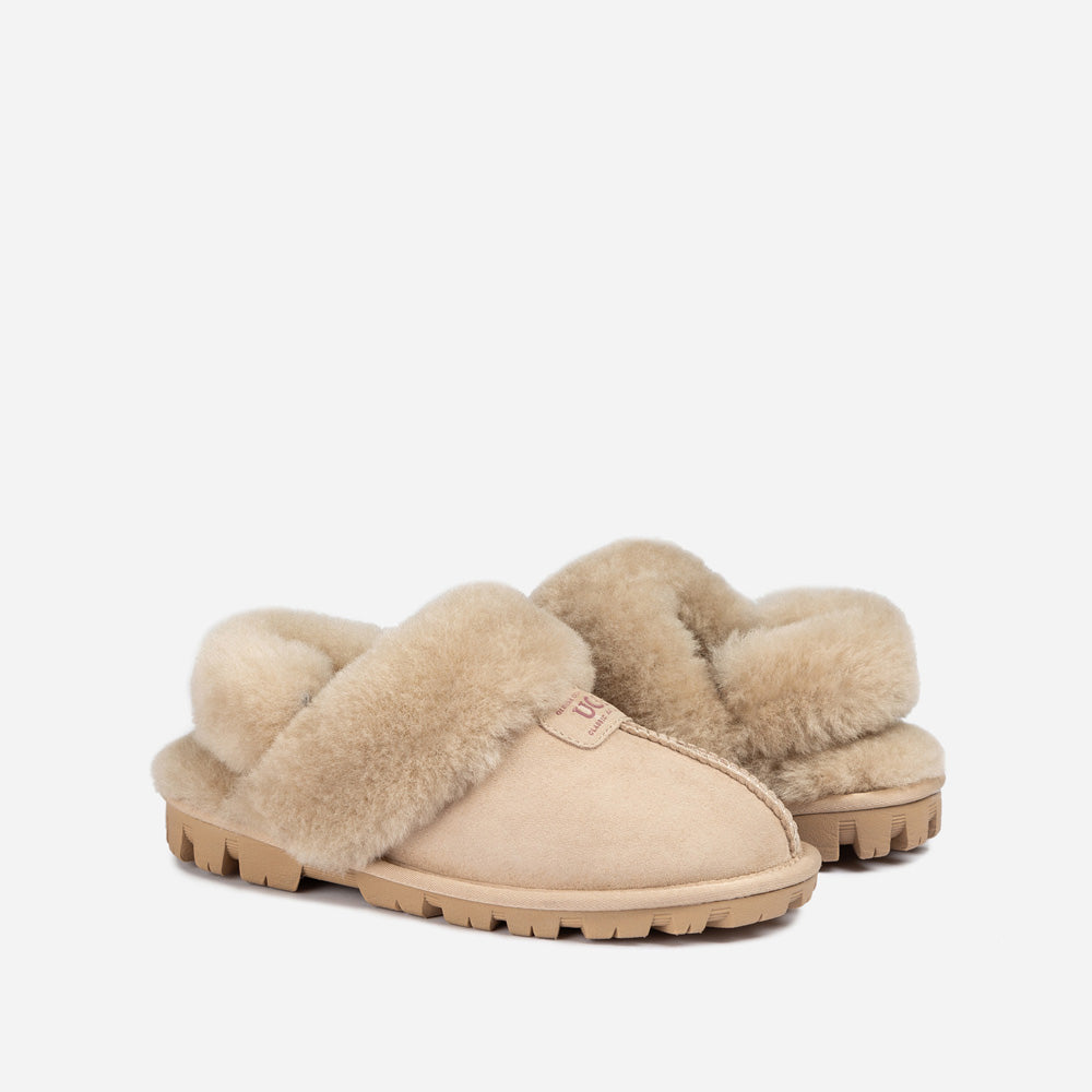 OZWEAR UGG Coquette Slipper (Elastic Logo & Wool Strap) (Detachable Feature)