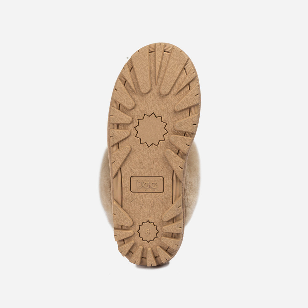 OZWEAR UGG Coquette Slipper (Elastic Logo & Wool Strap) (Detachable Feature)
