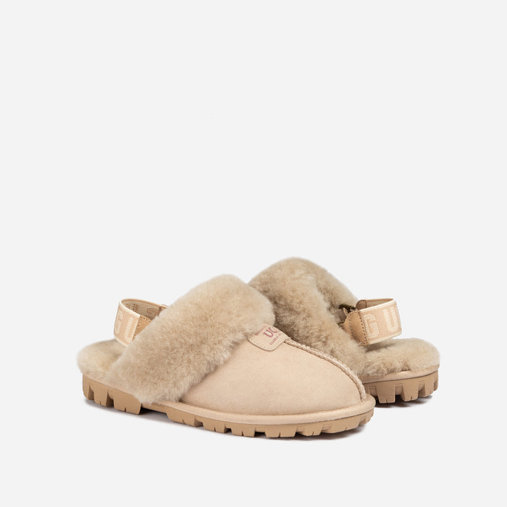 UGG COQUETTE SLIPPER (ELASTIC LOGO & WOOL STRAP)(DETACHABLE FEATURE)