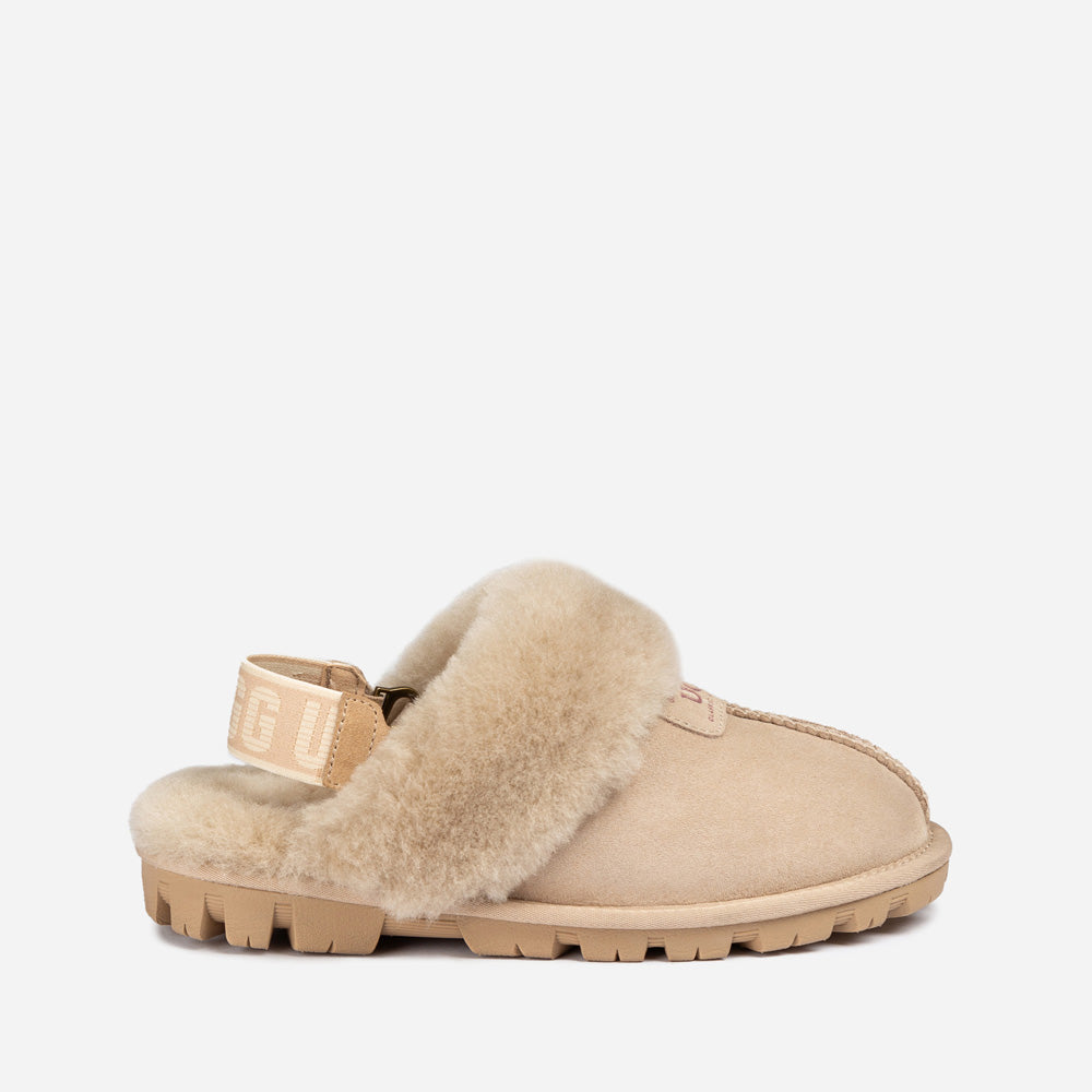 OZWEAR UGG Coquette Slipper (Elastic Logo & Wool Strap) (Detachable Feature)