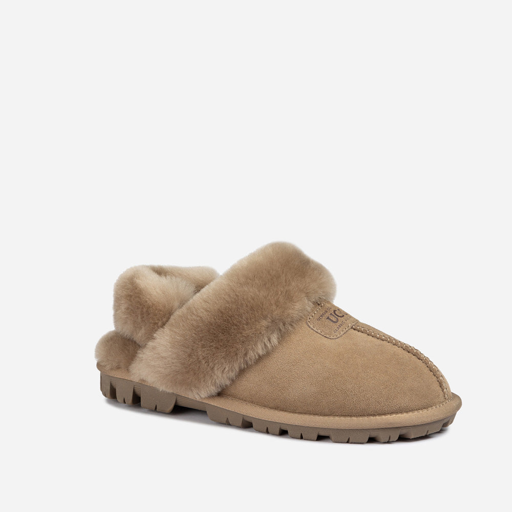 OZWEAR UGG Coquette Slipper (Elastic Logo & Wool Strap) (Detachable Feature)