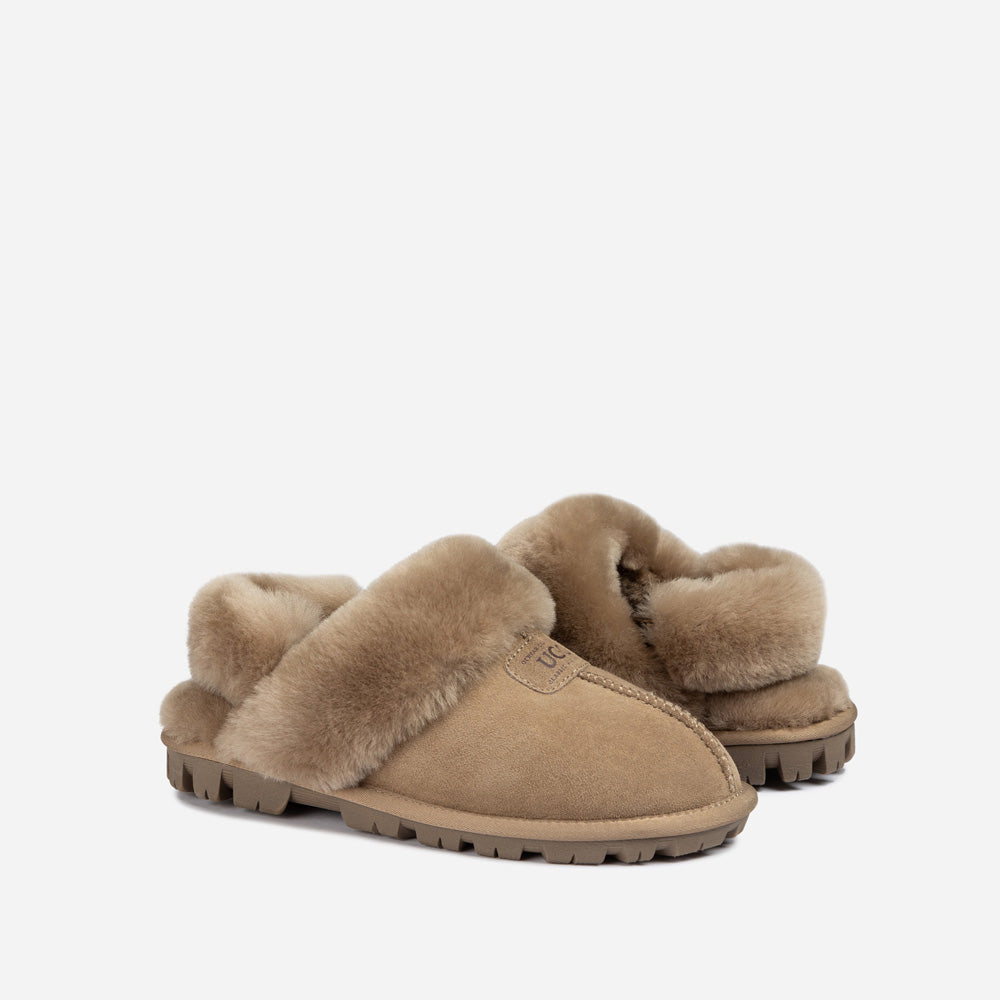 OZWEAR UGG Coquette Slipper (Elastic Logo & Wool Strap) (Detachable Feature)