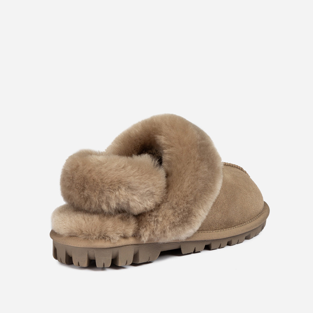 OZWEAR UGG Coquette Slipper (Elastic Logo & Wool Strap) (Detachable Feature)