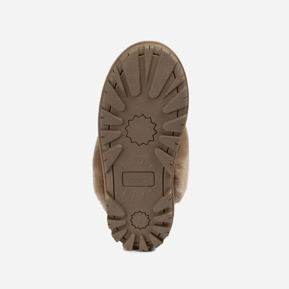 OZWEAR UGG Coquette Slipper (Elastic Logo & Wool Strap) (Detachable Feature)